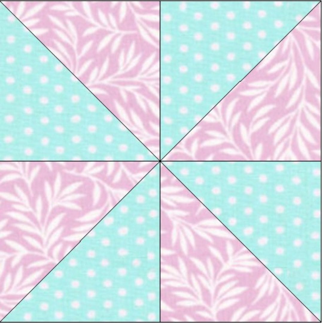Pastel blue and Purple Flower Pinwheel