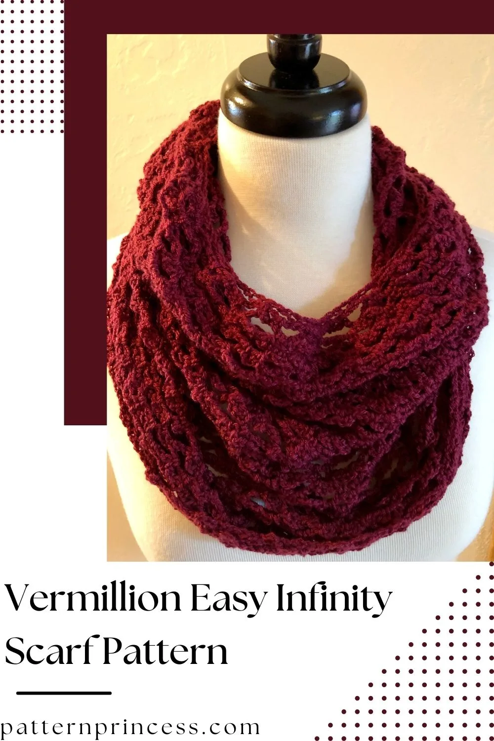 Vermillion Easy Infinity Scarf Pattern