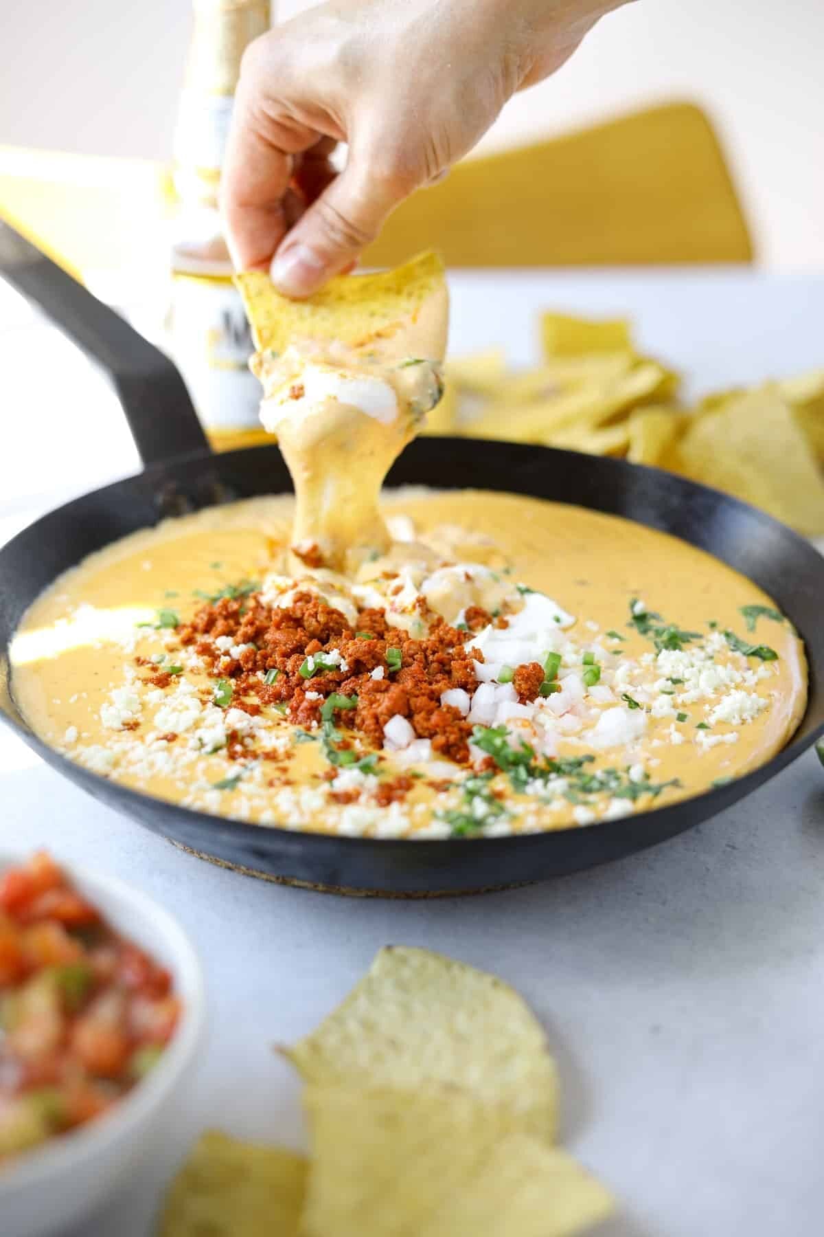 Creamy Queso Dip with Chorizo