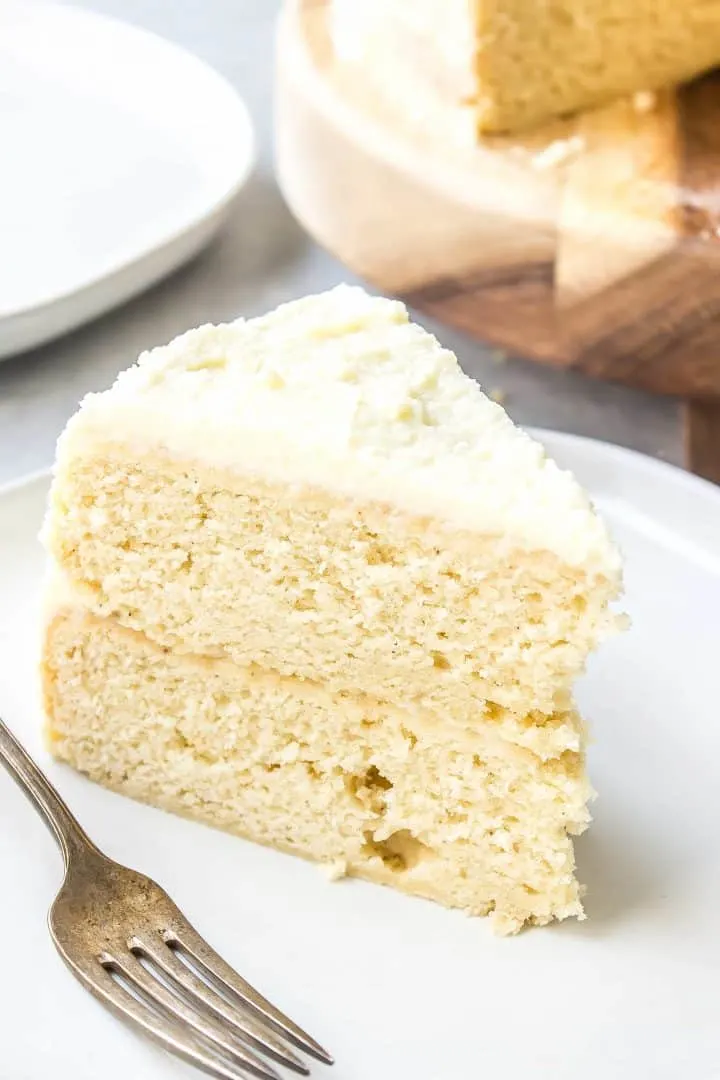 Eggnog Cake with White Chocolate Ganache Whipped Cream Frosting