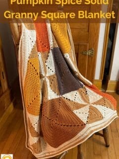 Pumpkin Spice Solid Granny Square Blanket