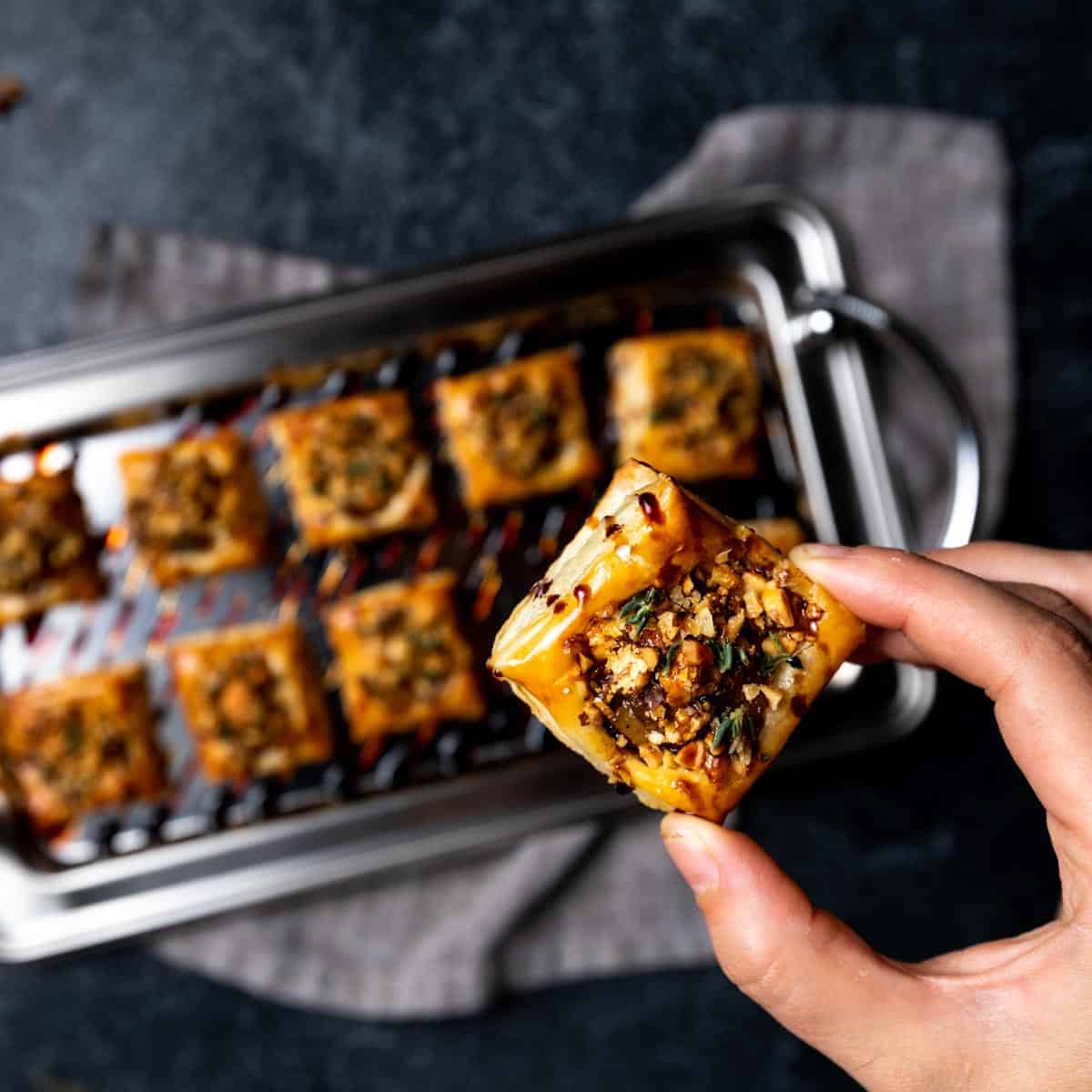 Savory Pear Tartlets with Gorgonzola Walnut and Thyme