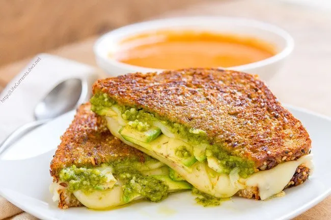 THREE CHEESE PESTO AVOCADO Melt