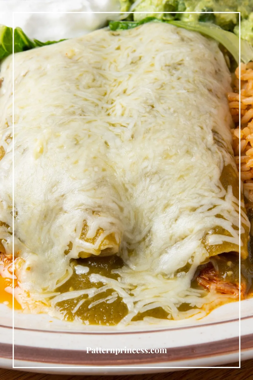 Green Sauce Enchiladas served with extra cheese