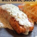 Air Fryer Salmon with Garlic Sauce