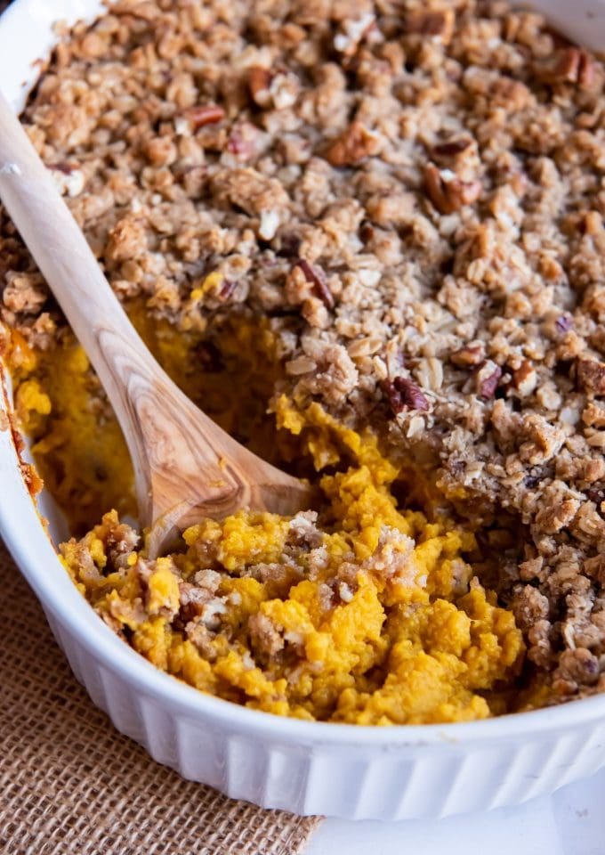 Butternut Squash Casserole with Streusel Topping