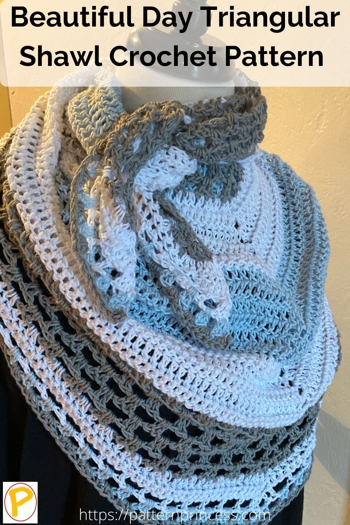 Beautiful Day Triangular Shawl Crochet Pattern