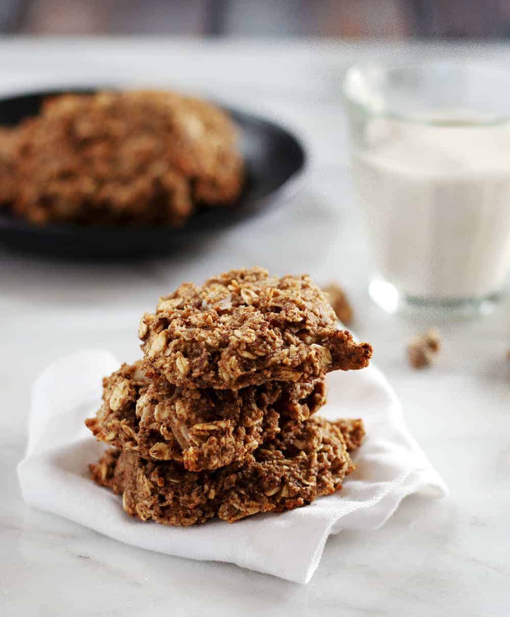 Banana Oatmeal Cookies stacked