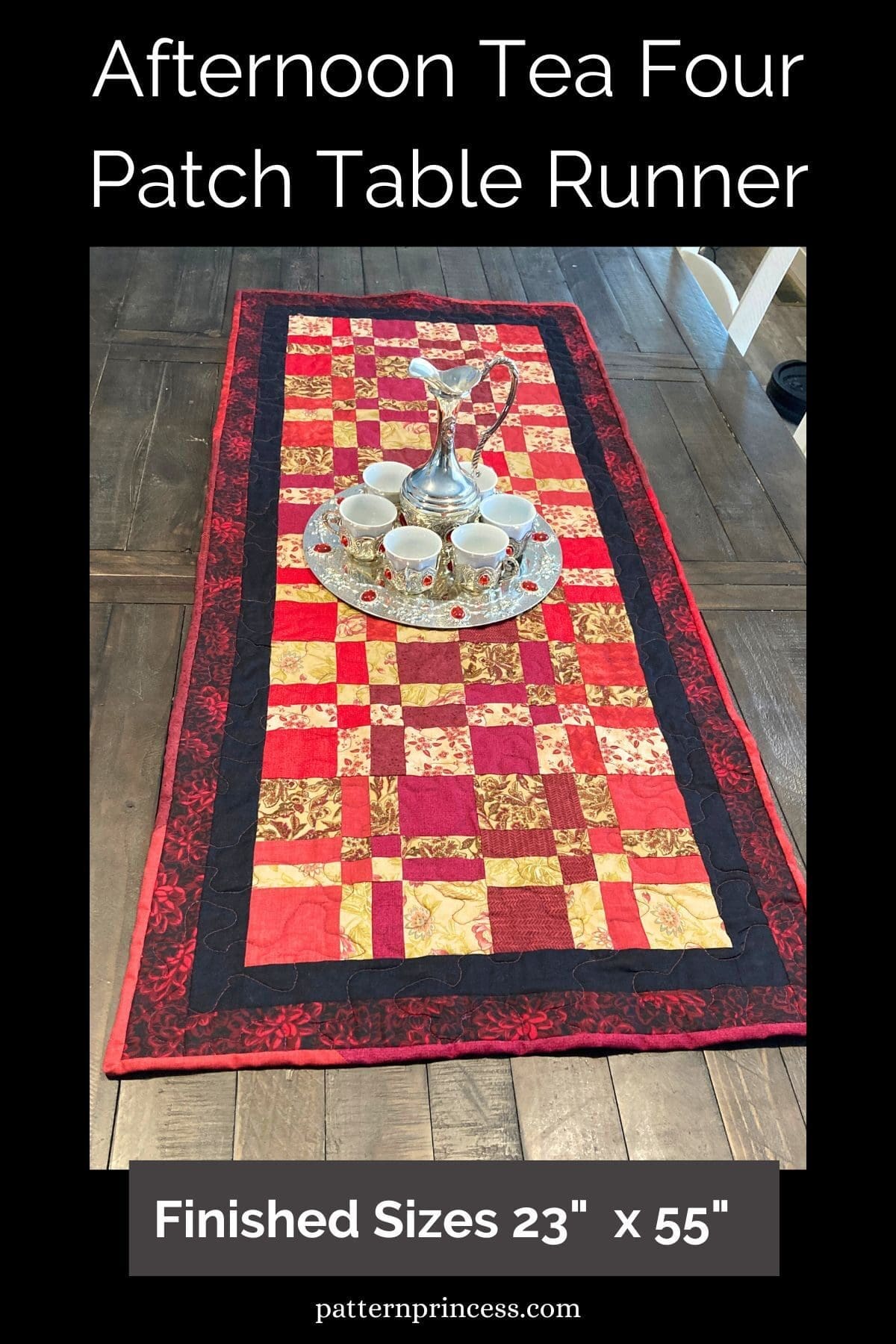 Afternoon Tea Four Patch Table Runner