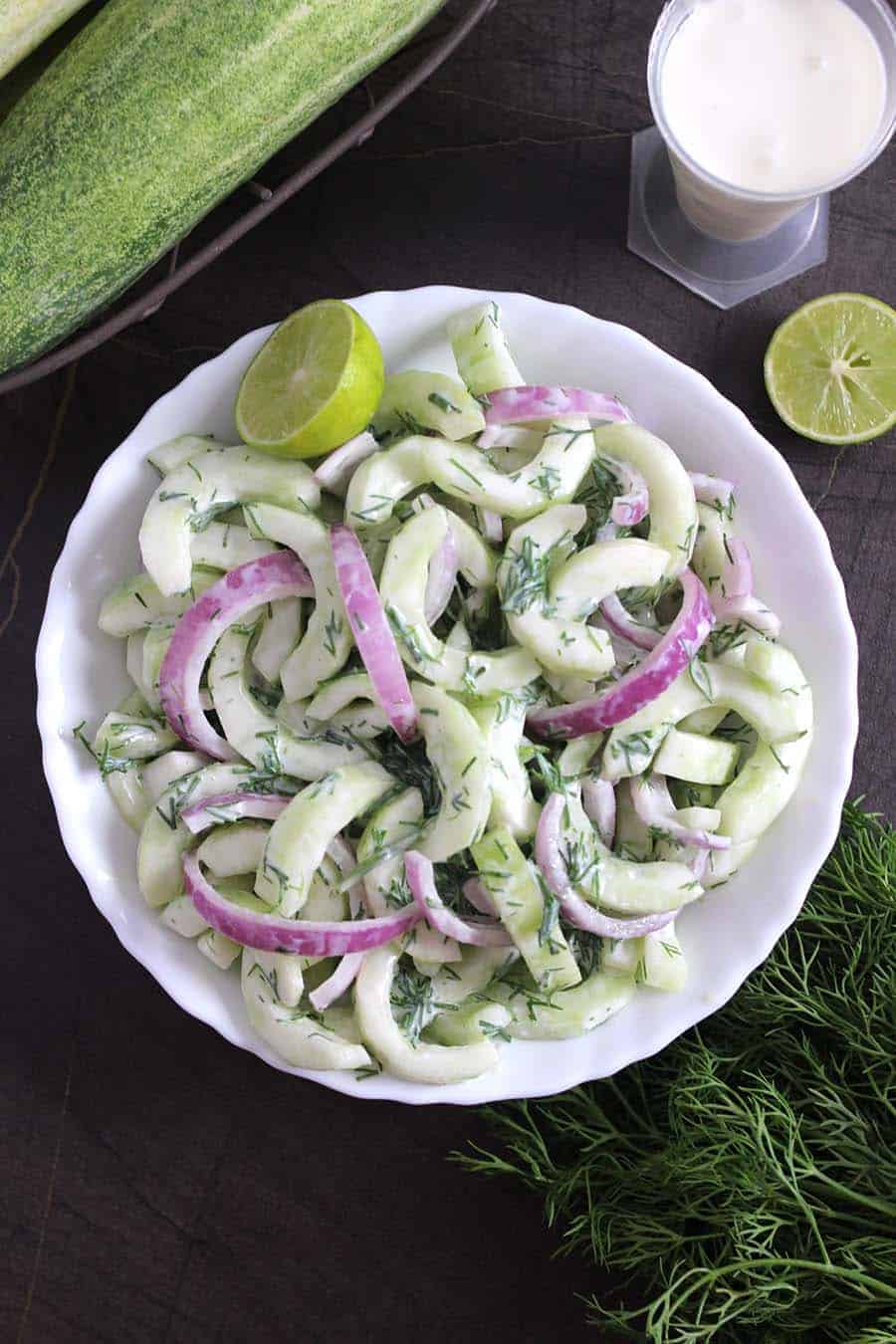 DILL CUCUMBER SALAD | HOW TO MAKE CREAMY CUCUMBER SALAD