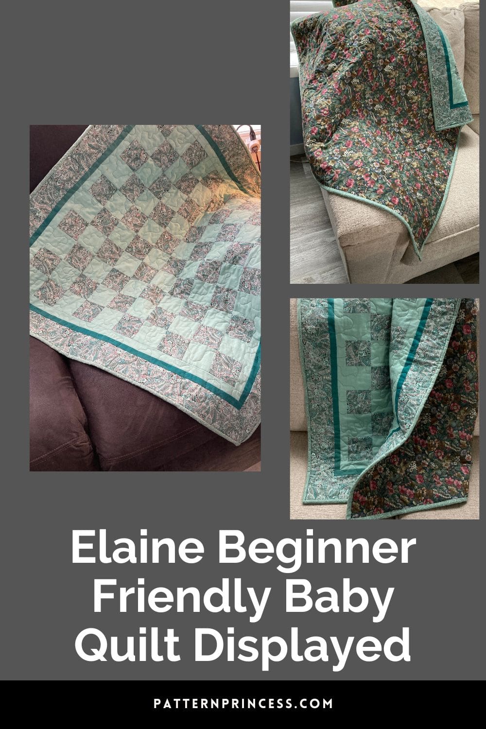 Elaine Beginner Friendly Baby Quilt Displayed