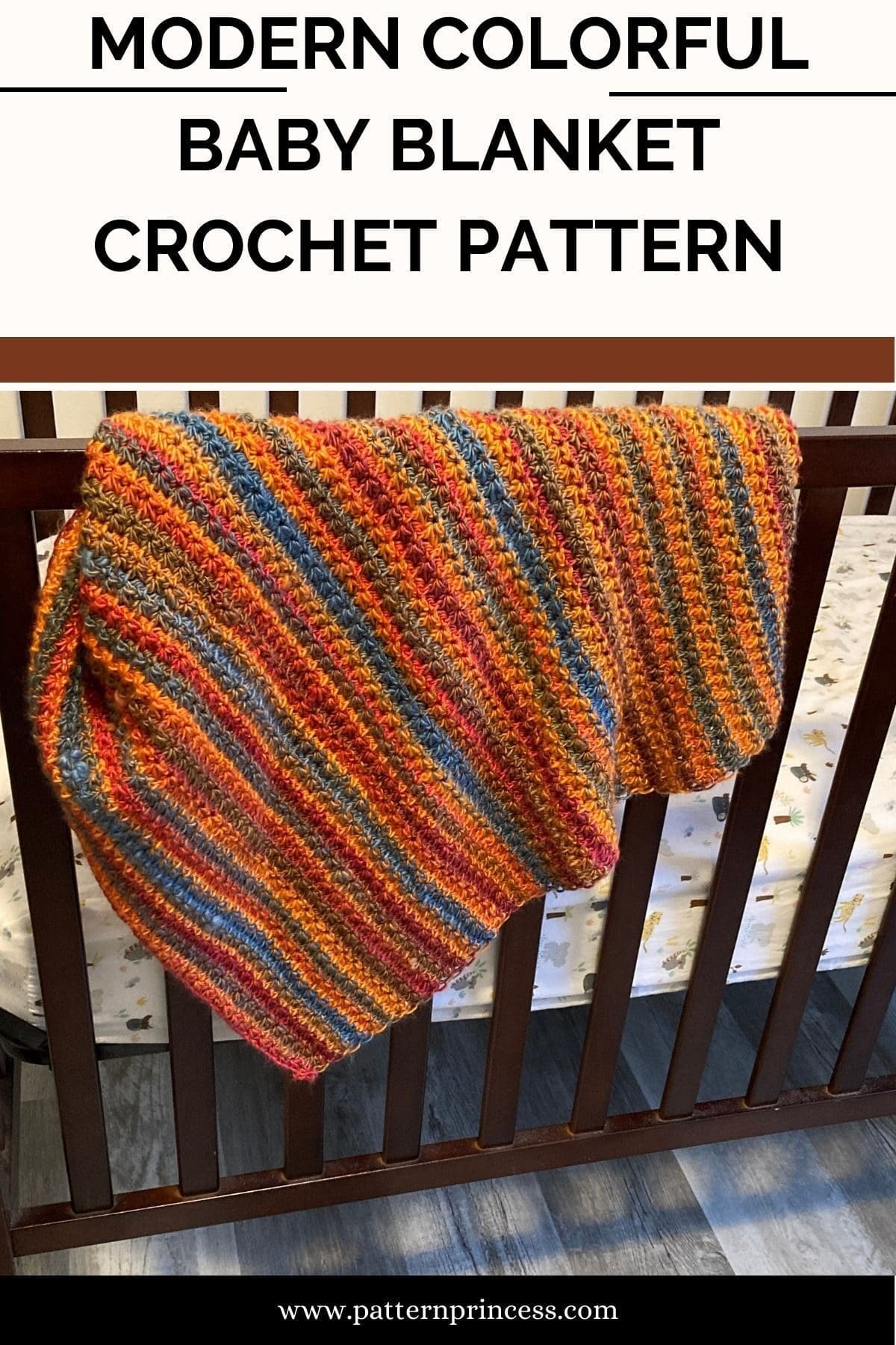 Modern Colorful Baby Blanket Crochet Pattern