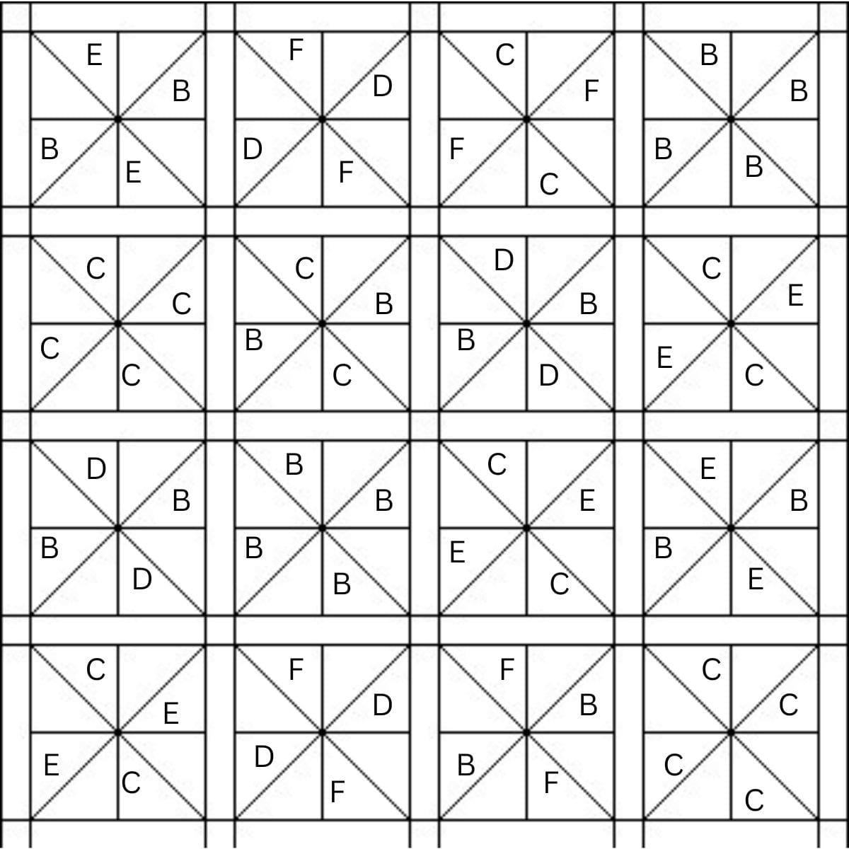 Charleston Baby Quilt Size Fabric Diagram