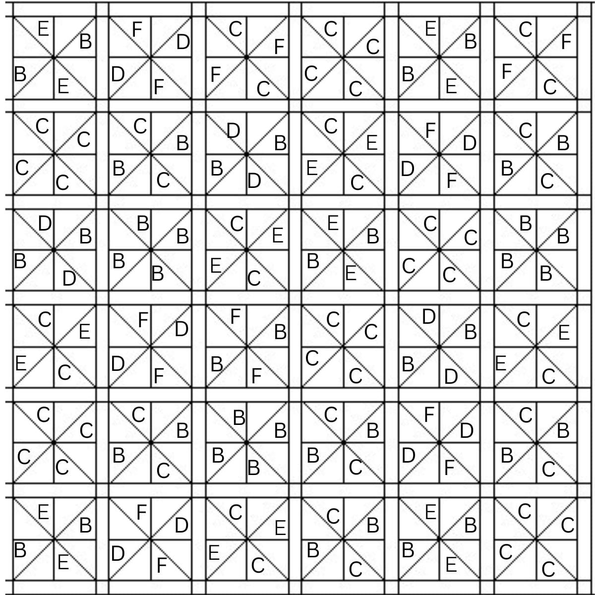 Charleston Throw Quilt Size Fabric Diagram