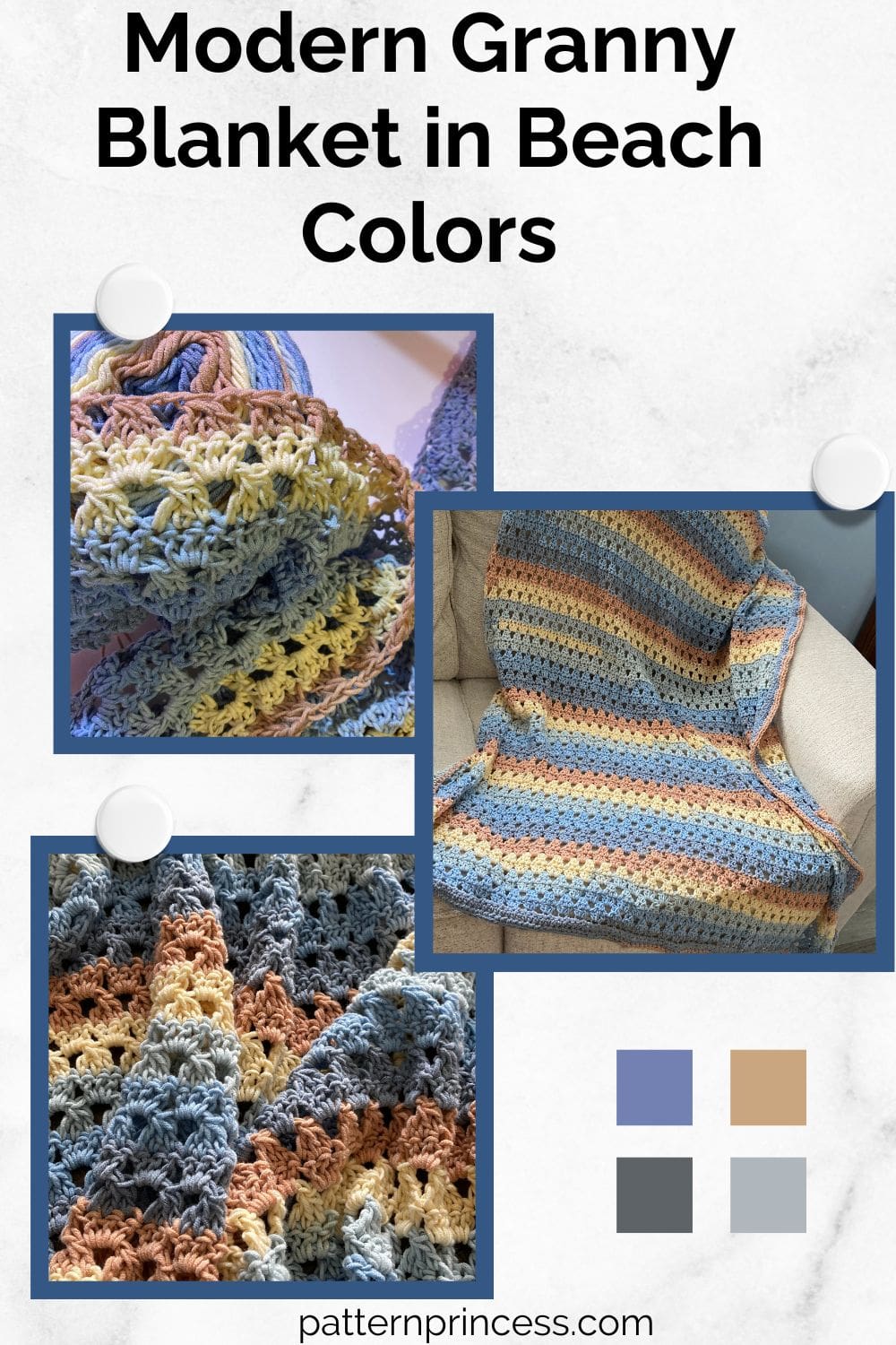 Modern Granny Blanket in Beach Colors