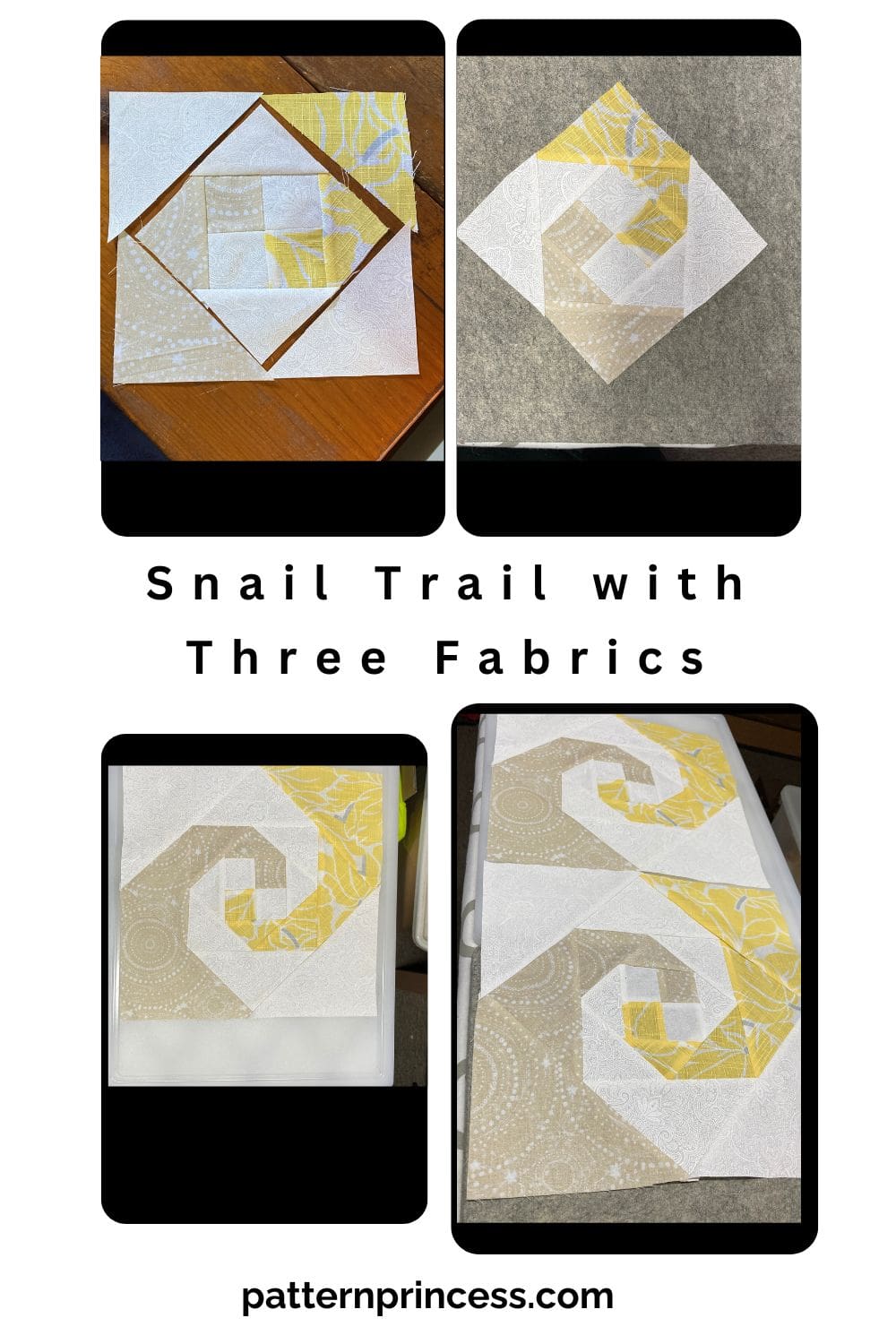 Snail Trail with Three Fabrics