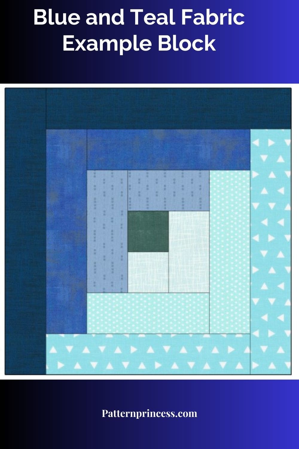 Blue and Teal Fabric Example Block