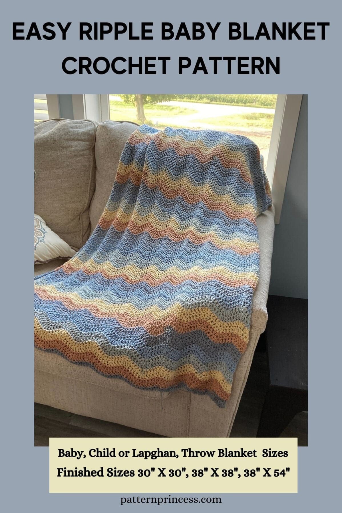 Easy Ripple Baby Blanket Crochet Pattern