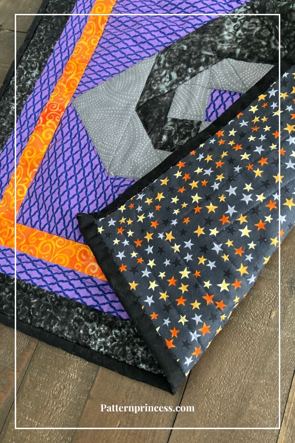 Black with Stars Mini Quilt Backing