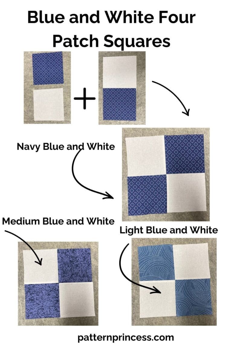 Two Patch Pattern Favorite Fast Four Patch Quilt Pattern for Beginners - Pattern Princess