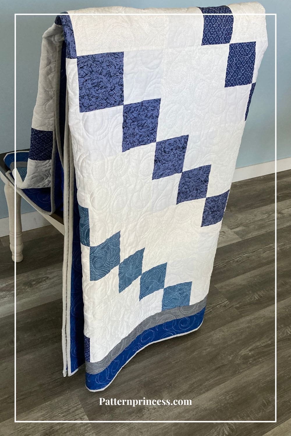 Simple Farmhouse Blanket in Blue