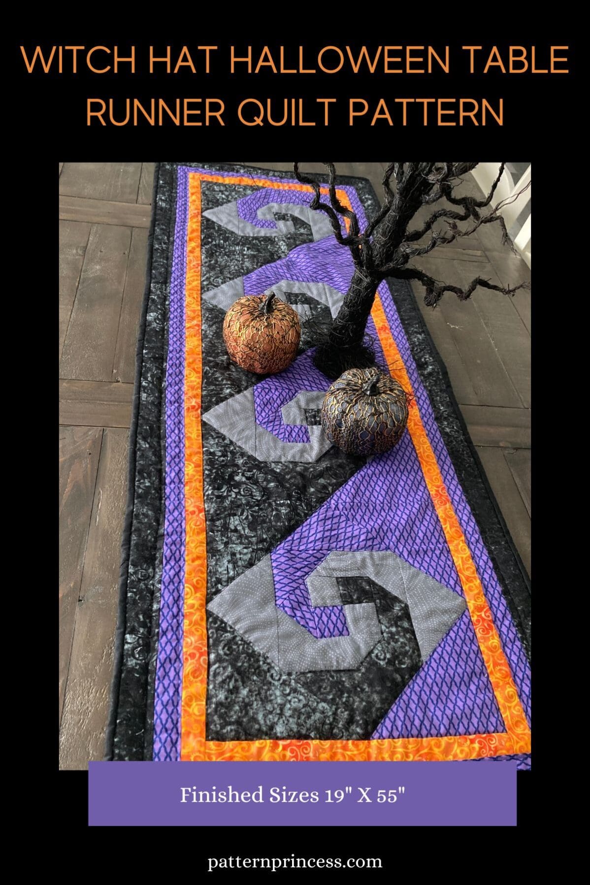 Witch Hat Halloween Table Runner Quilt Pattern