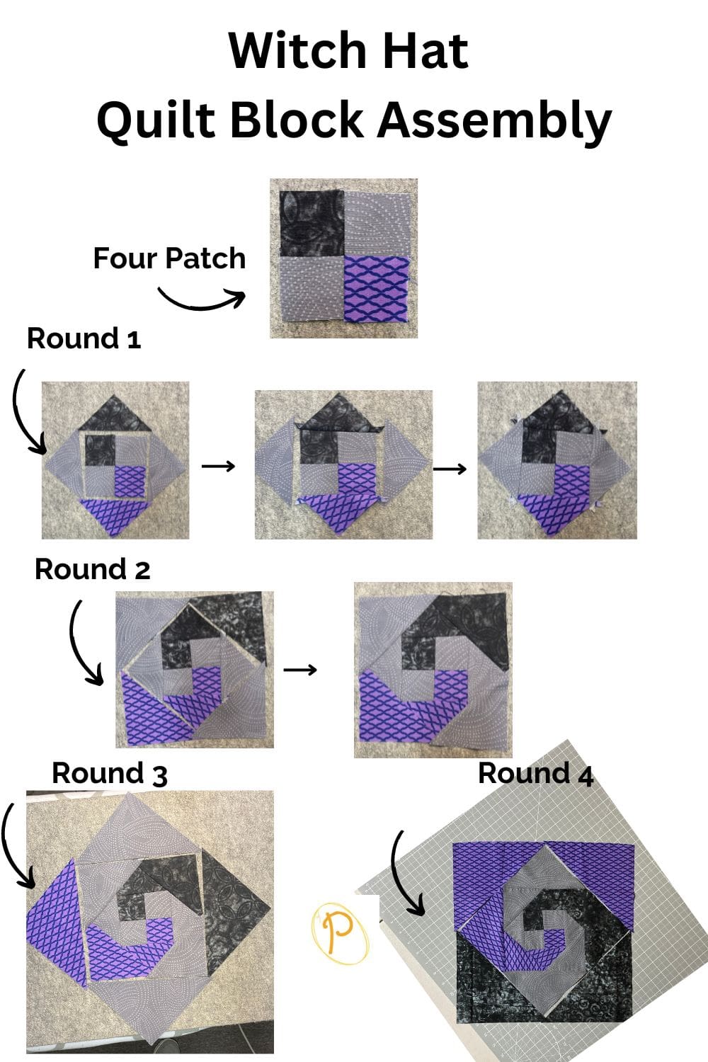 Witch Hat Quilt Block Assembly