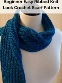 Beginner Easy Ribbed Knit Look Crochet Scarf Pattern