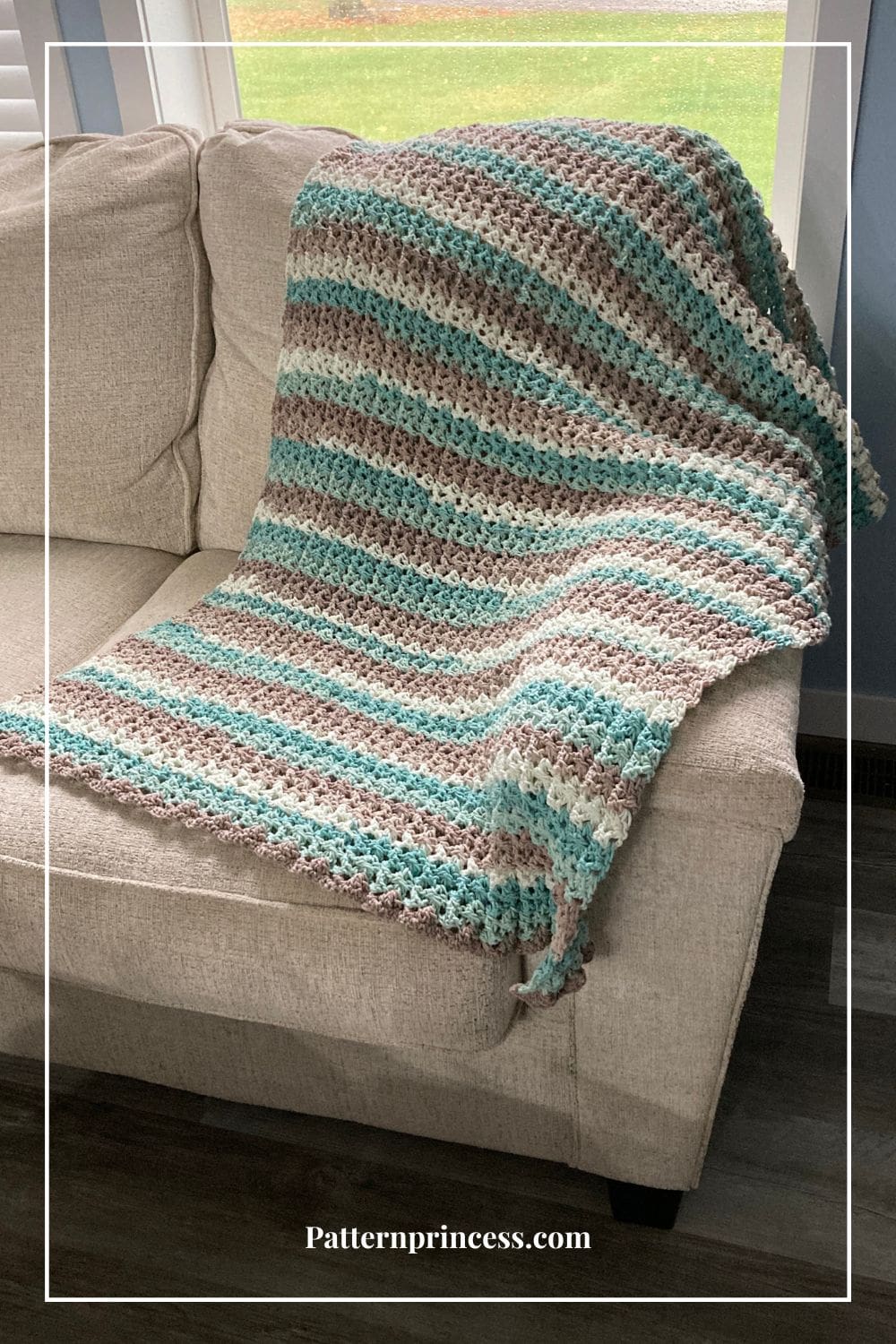 Crochet throw pattern using caron cotton cakes