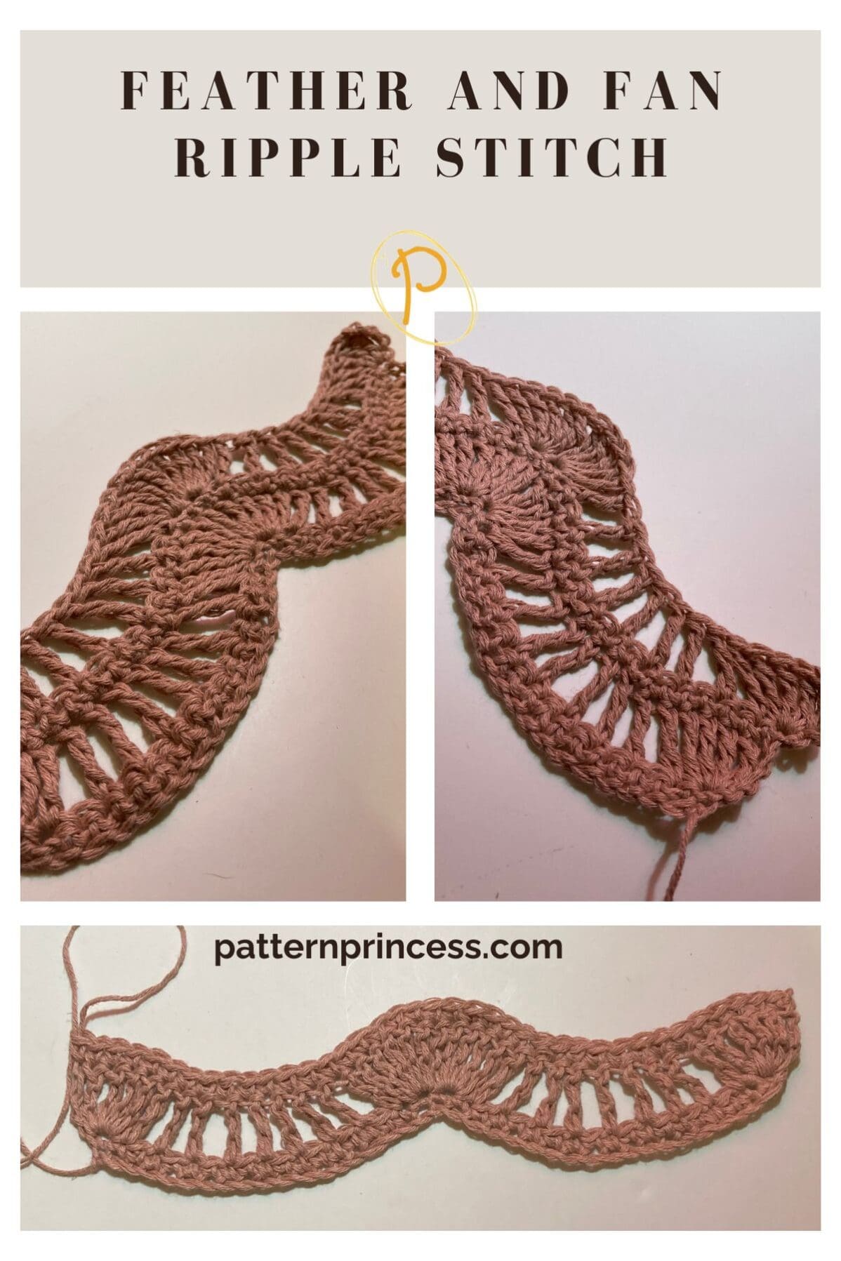 Feather and fan ripple stitch