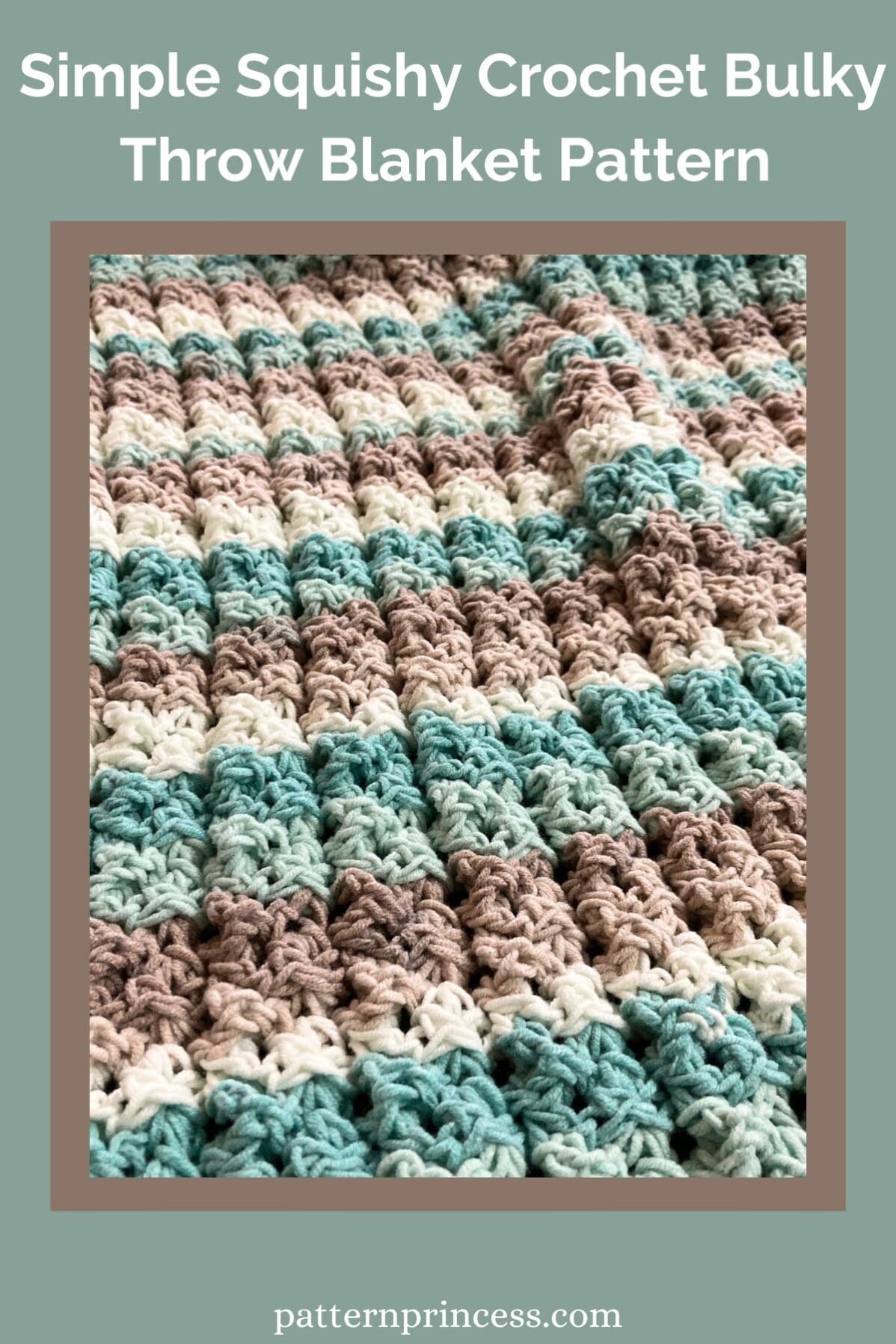 Simple Squishy Crochet Bulky Throw Blanket Pattern