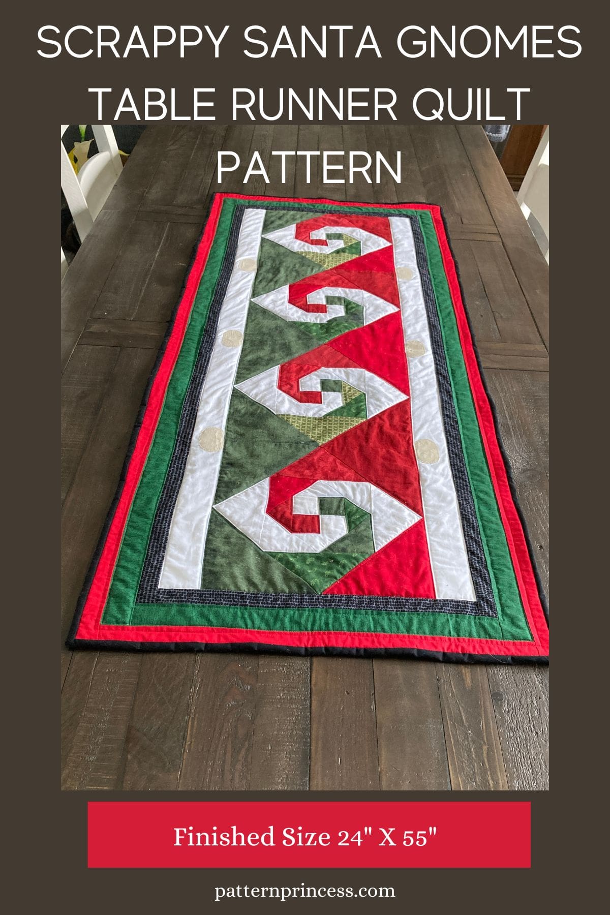 Scrappy Santa Gnomes Table Runner Quilt Pattern