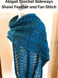 Abigail Crochet Sideways Shawl Feather and Fan Stitch