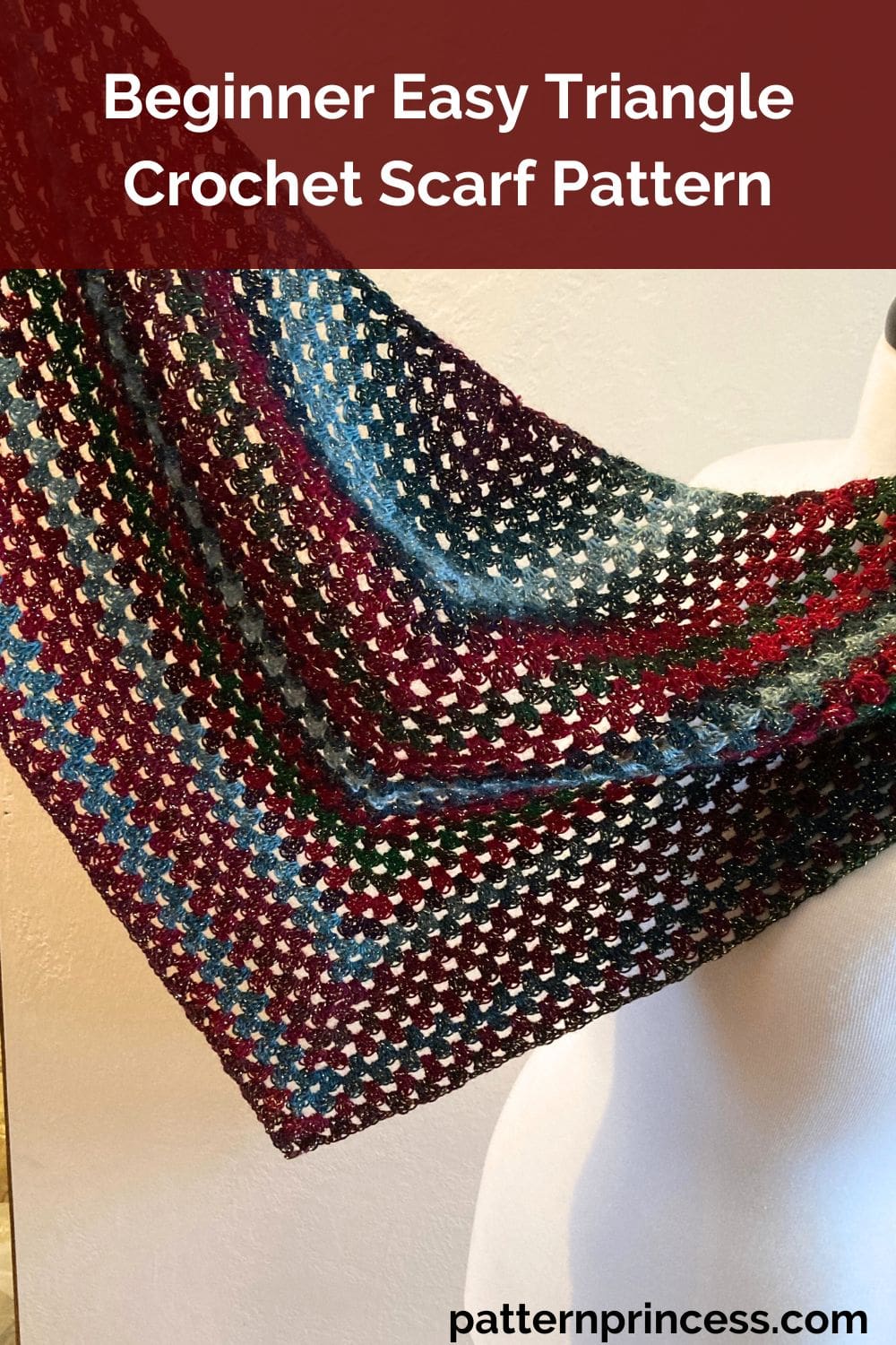 Beginner Easy Triangle Crochet Scarf Pattern