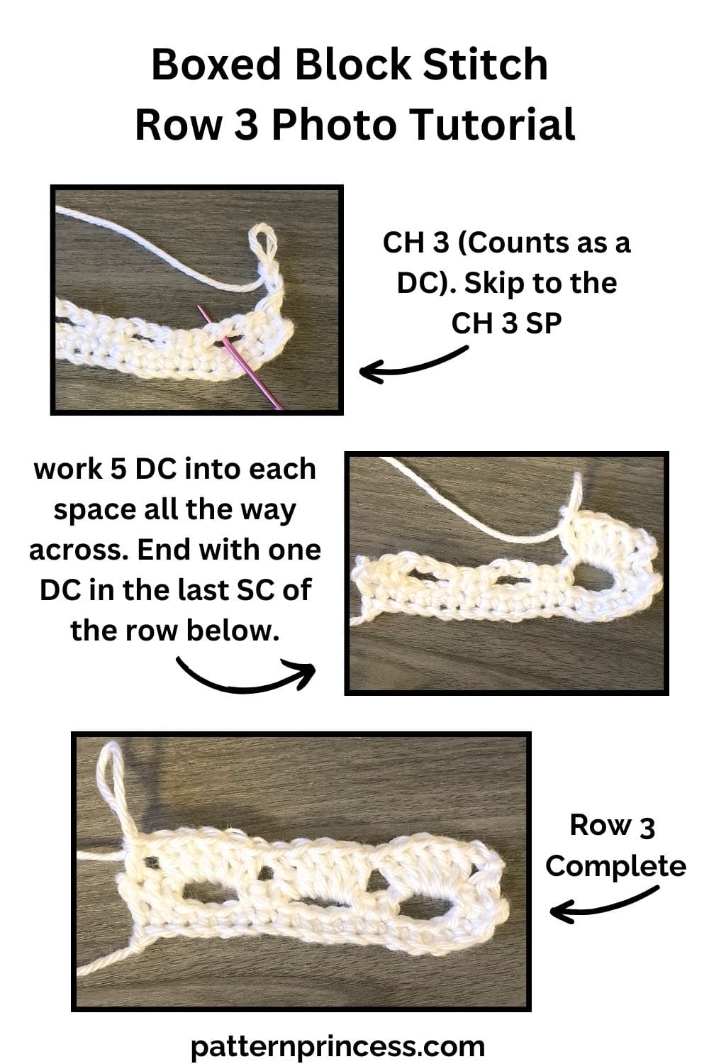 Boxed Block Stitch Row 3 Photo Tutorial