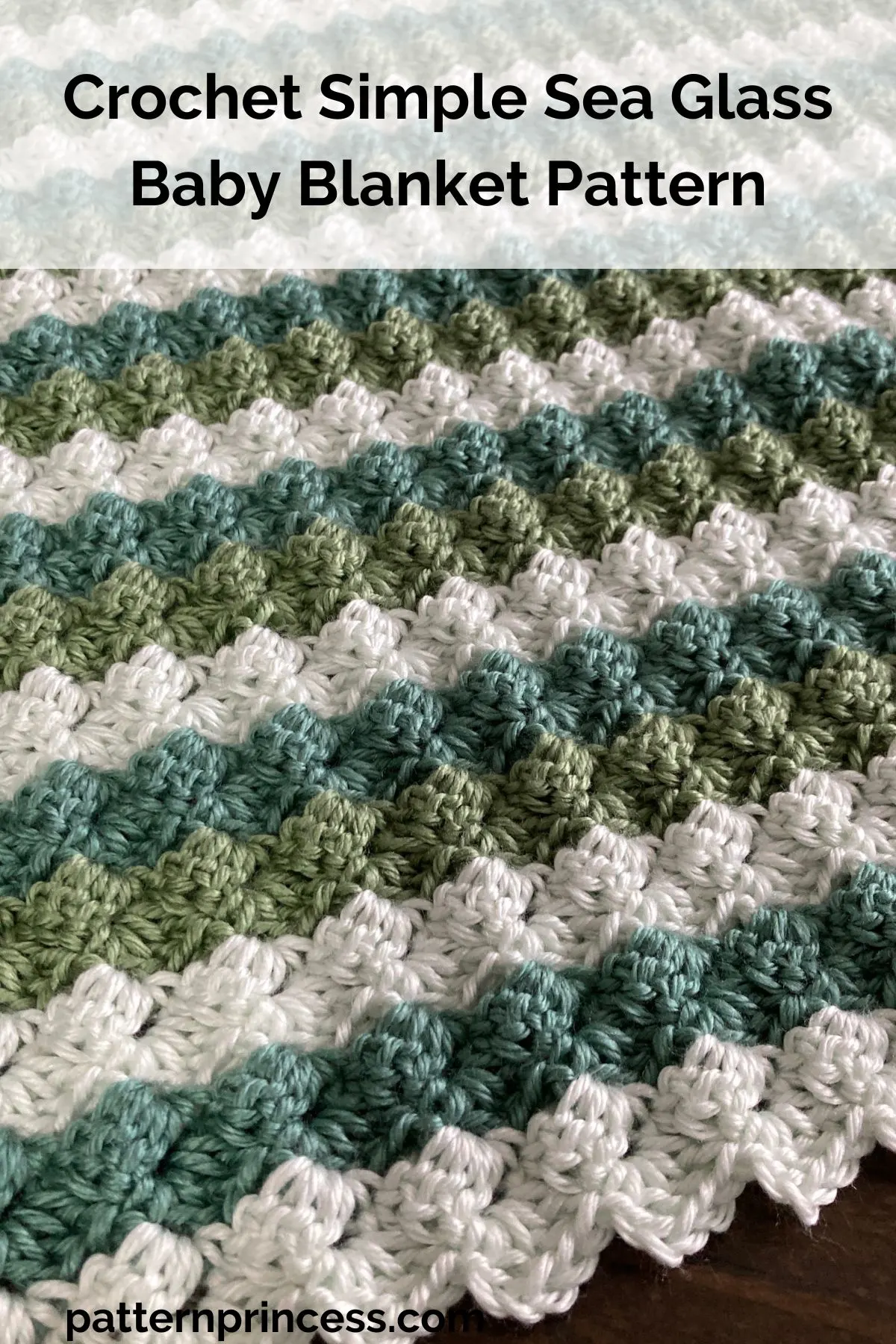 Crochet Simple Sea Glass Baby Blanket Pattern