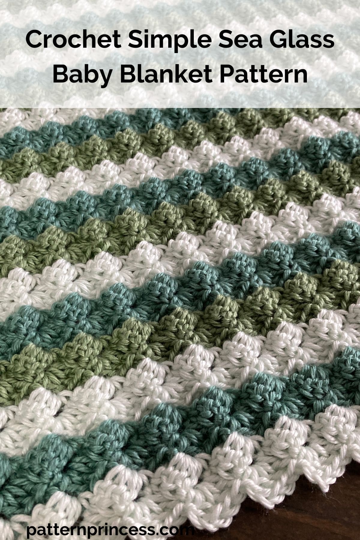 Crochet Simple Sea Glass Baby Blanket Pattern