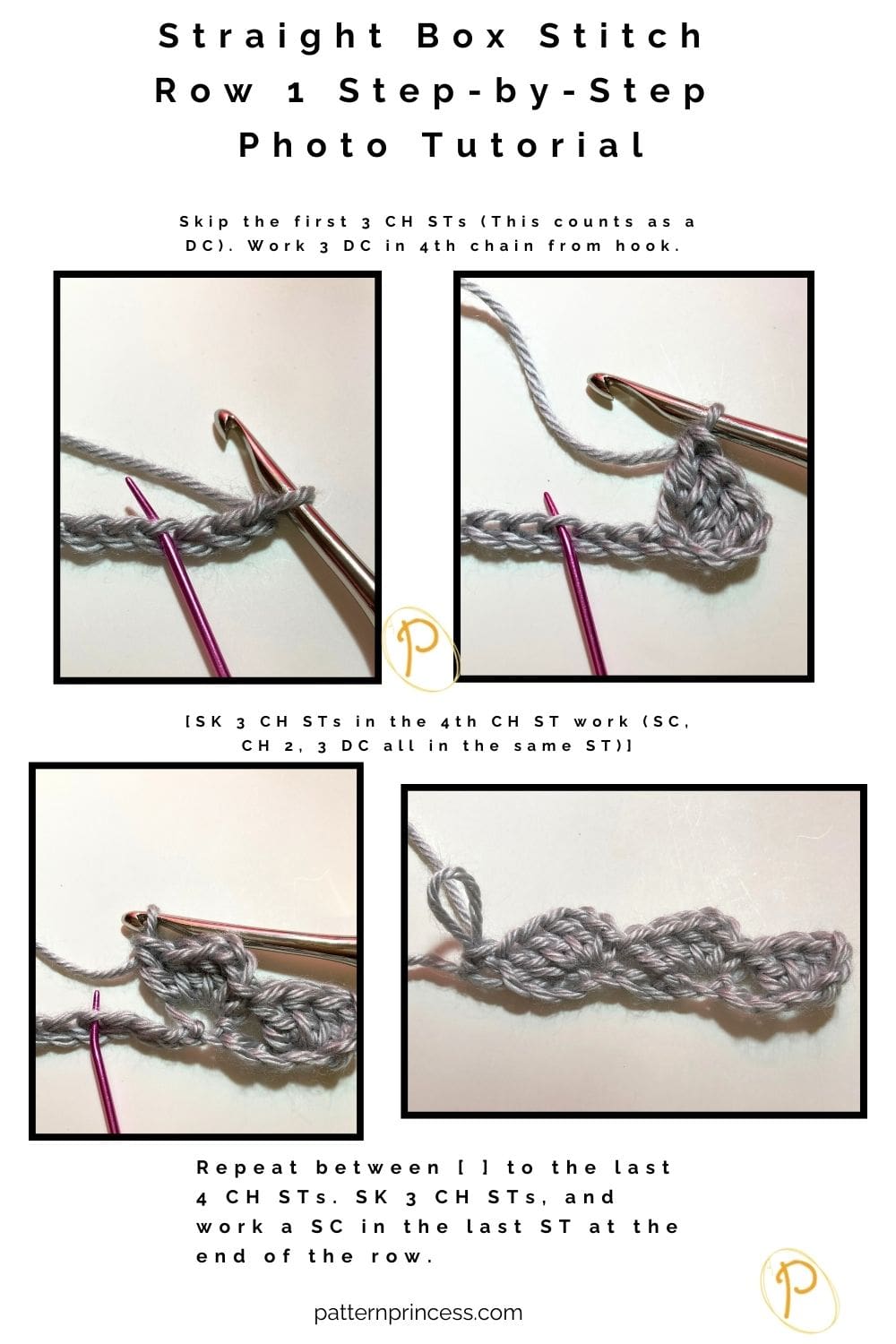 Straight Box Stitch Row 1 Step-by-Step Photo Tutorial