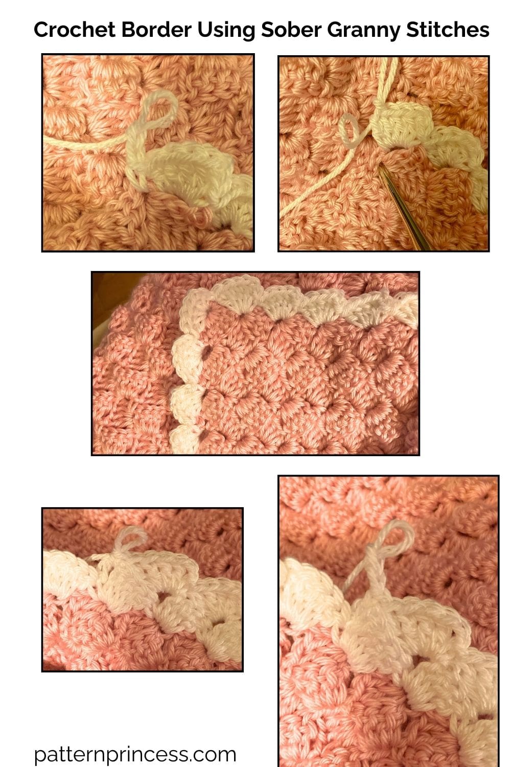 Crochet Border Using Sober Granny Stitches