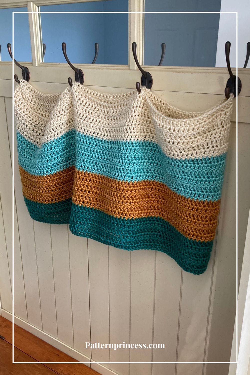 Oversized Infinity Scarf styled showing all four yarn colors