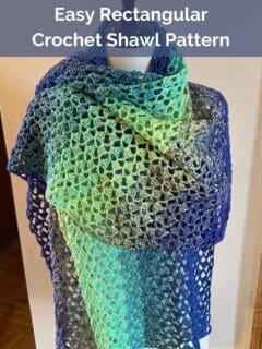 Aurora Borealis Easy Rectangular Crochet Shawl Pattern