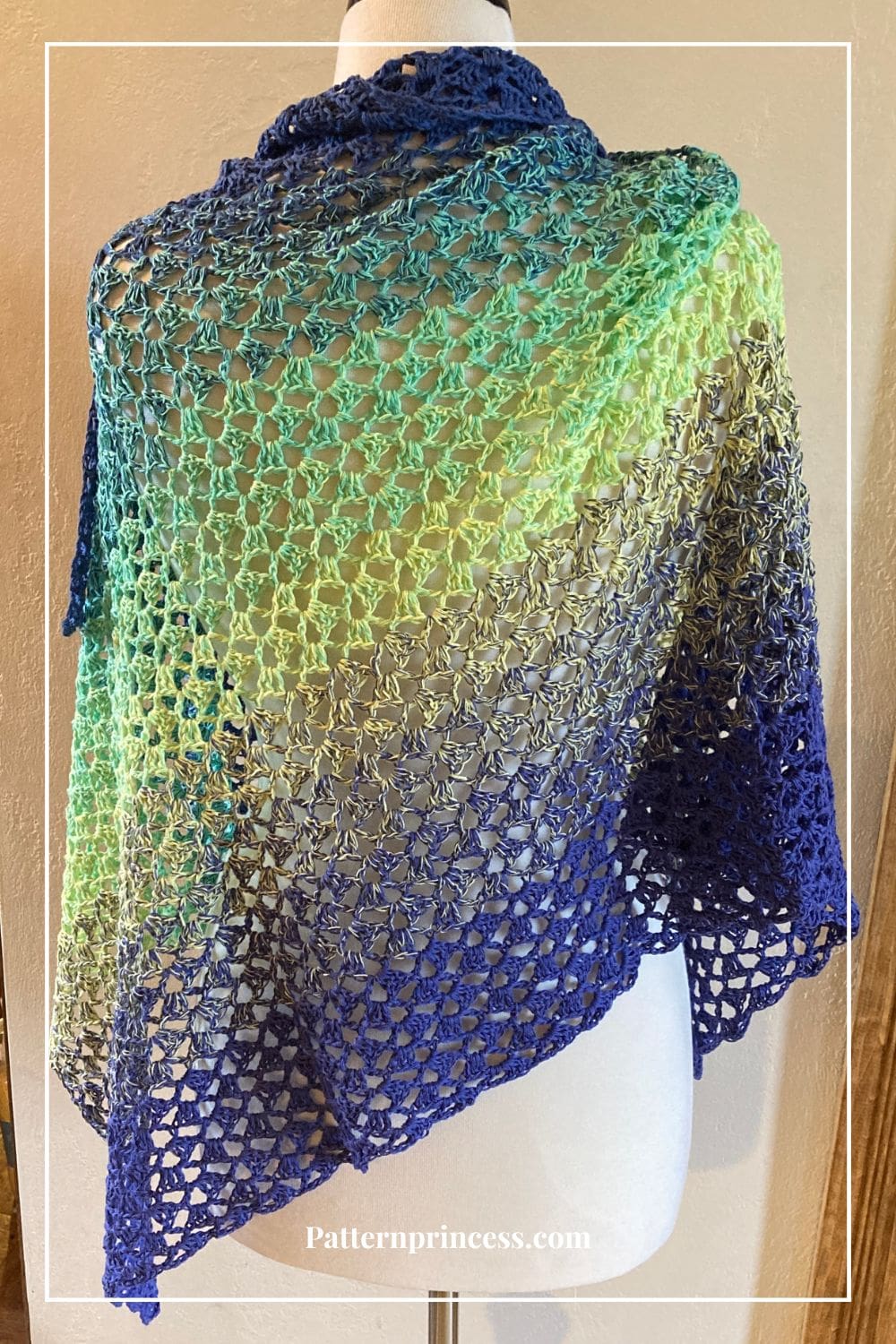 Back View of Aurora Borealis Shawl