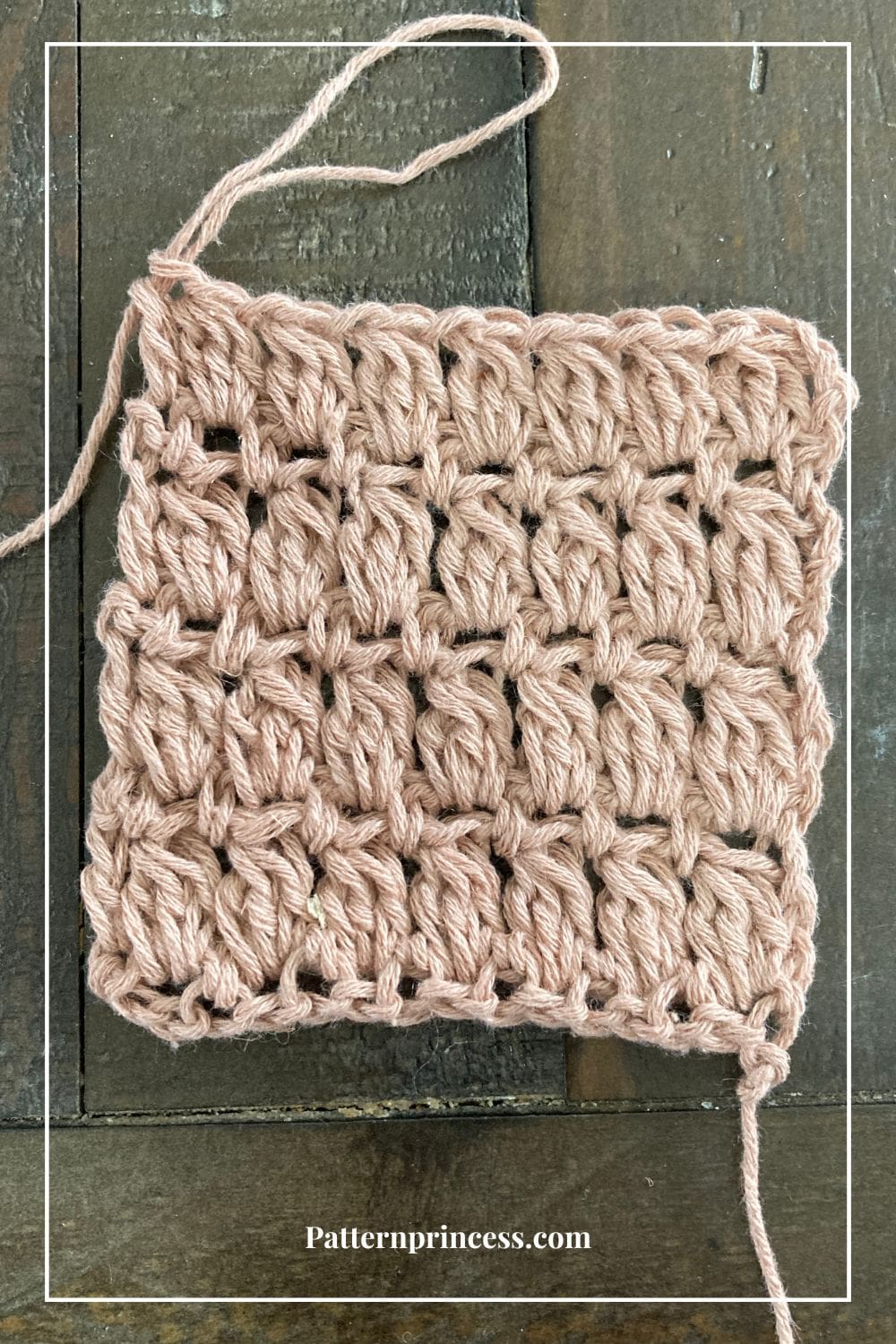 Crochet Cluster Stitch Sample