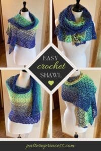 Aurora Borealis Easy Rectangular Crochet Shawl Pattern - Pattern Princess