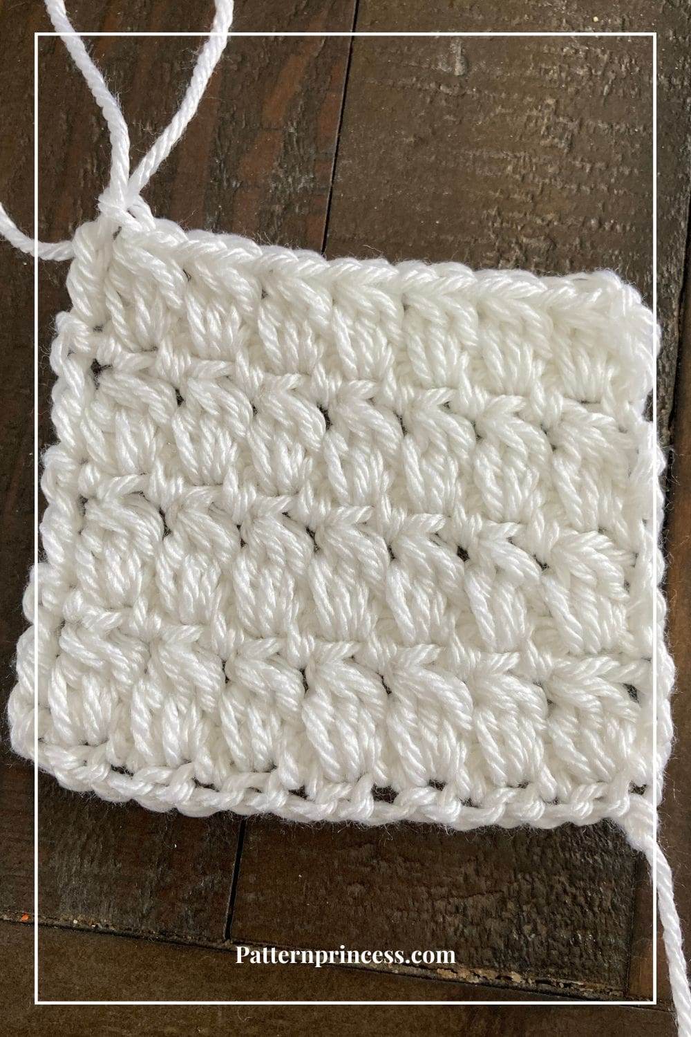 sample of cluster stitch in medium yarn