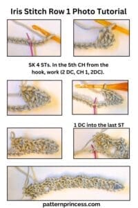 Iris Stitch Row 1 Photo Tutorial