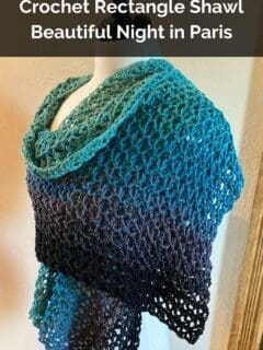 Crochet Rectangle Shawl Beautiful Night in Paris