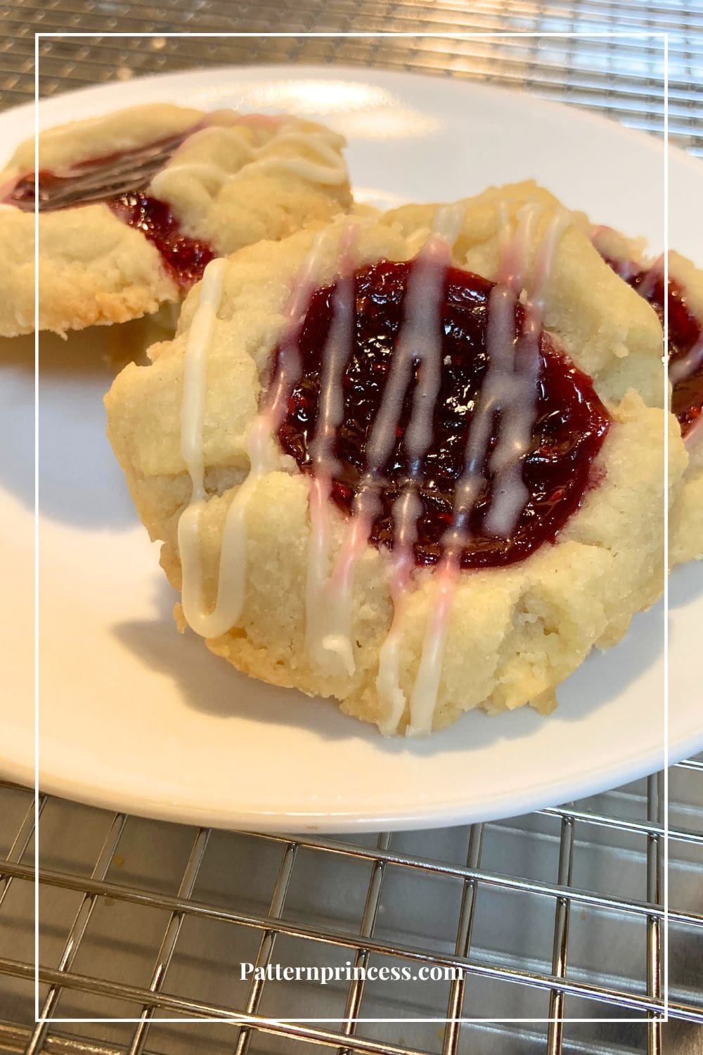 Raspberry Filled Cookies on Plate