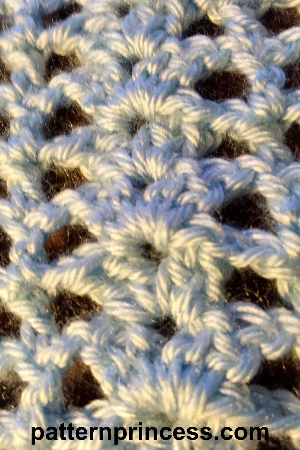 Close up of 2 DC v-stitch