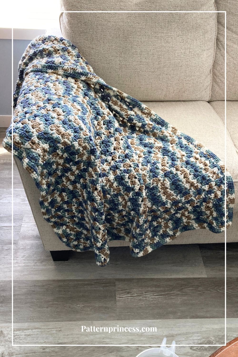 Dappled Country Style Crochet Throw on Sofa